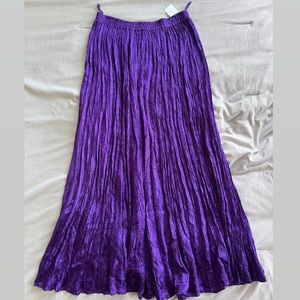 Purple flowy maxi skirt boho style